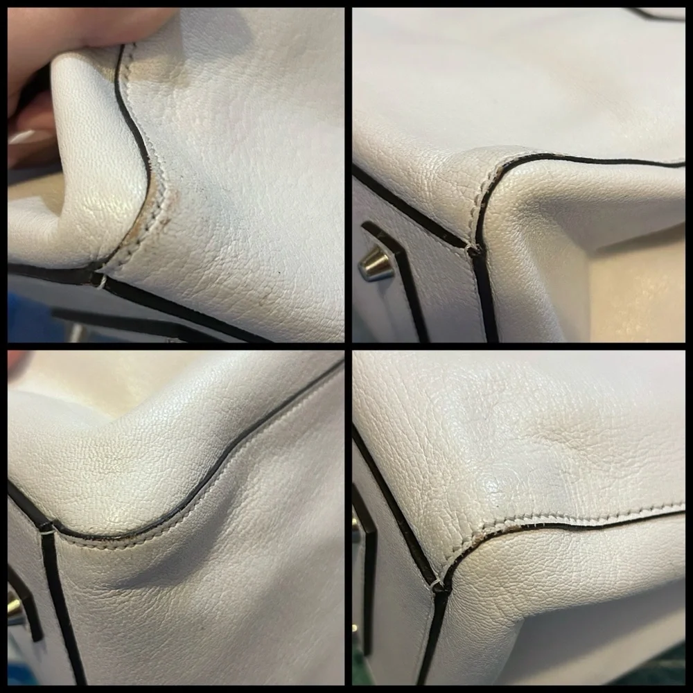 Anya Hindmarch Small White Leather Ebury Tote Bag